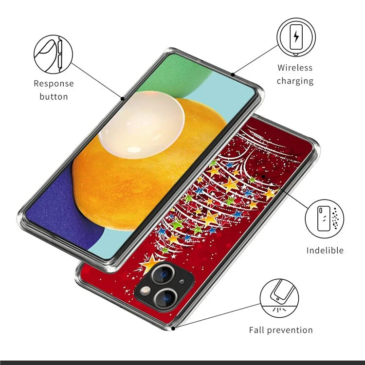 Christmas Series Pattern Printing TPU Cover for iPhone 15 Plus Case Anti-Drop Slim Phone Protector