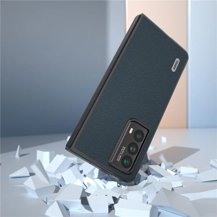 ABEEL For Honor Magic Vs2 5G Case Genuine Cow Leather Shock-Absorption Back Cover