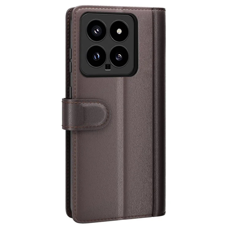 For Xiaomi 14 Case Genuine Split Leather Phone Cover with Wallet