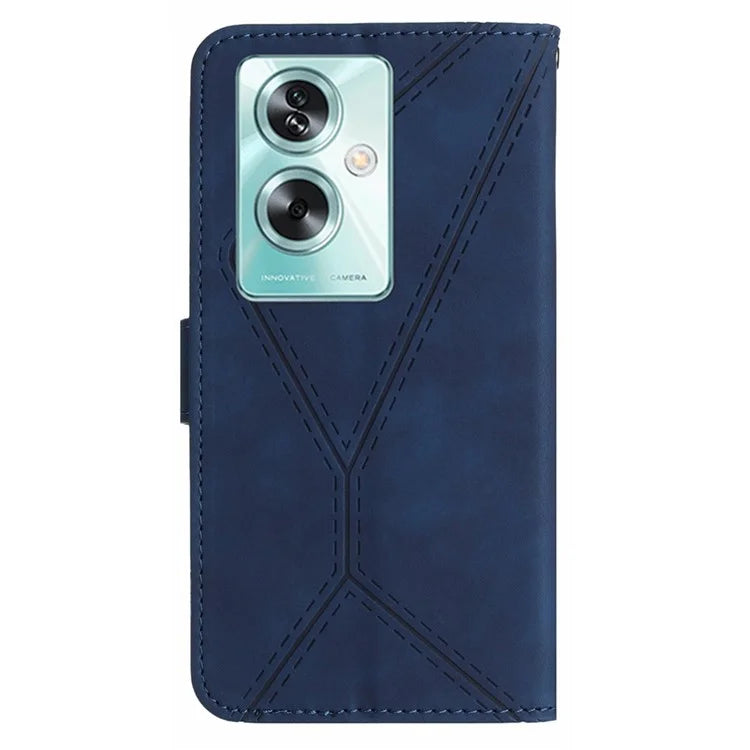 HT05 For Oppo A79 5G / A2 5G Case Imprinted PU Leather Wallet Skin-touch Phone Cover