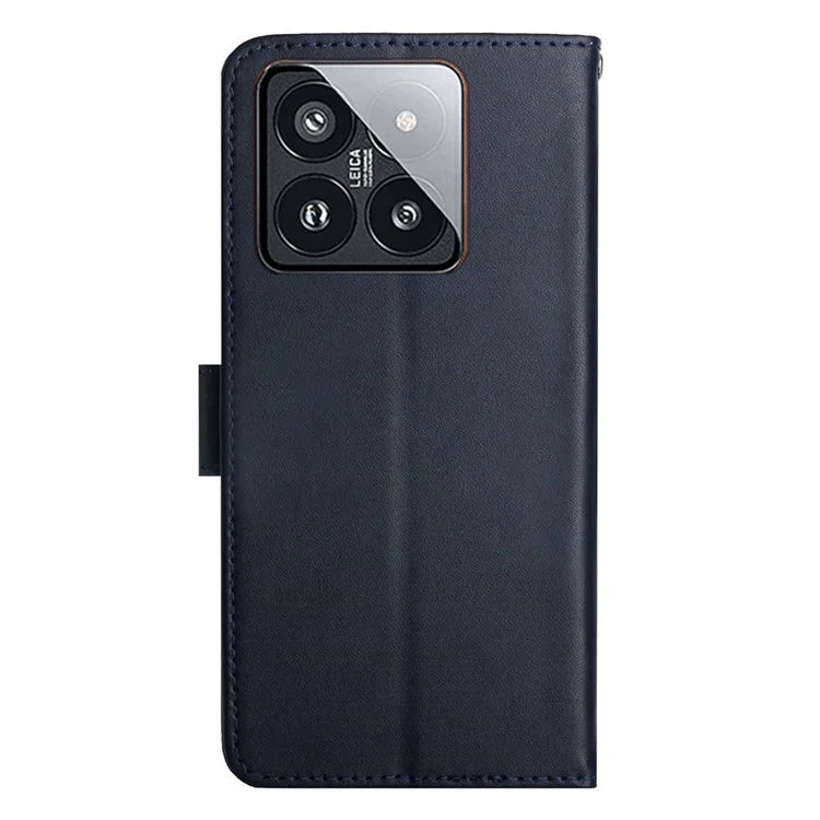 HT02 For Xiaomi 14 Pro Case Magnetic Soft Genuine Cow Leather Phone Cover