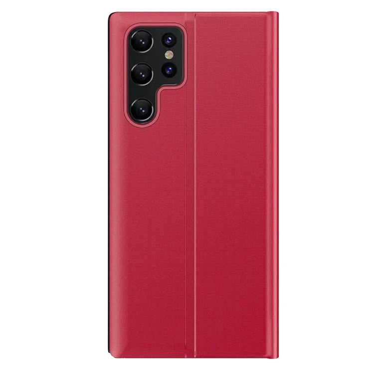 For Samsung Galaxy S24 Ultra Case PC + PU Leather View Window Flip Stand Phone Cover