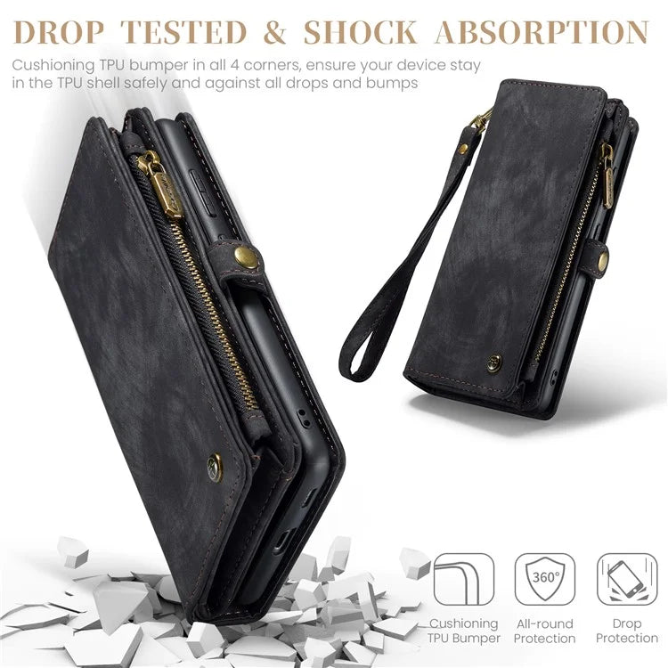 CASEME 008 Series for Samsung Galaxy S23 FE Case Zipper Pocket Detachable Phone Cover