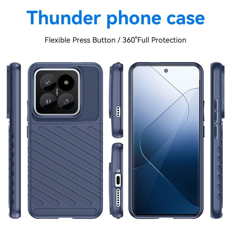Thunder Series For Xiaomi 14 Pro Case Thicken TPU Cell Phone Cover Protective Shell