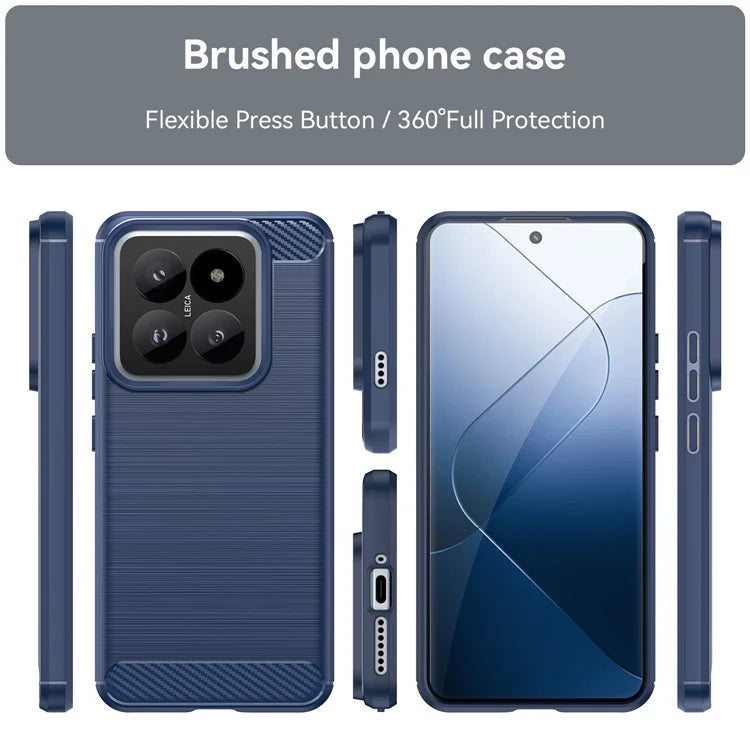 For Xiaomi 14 Pro Case TPU Carbon Fiber Texture Shell Slim-Fit Phone Cover