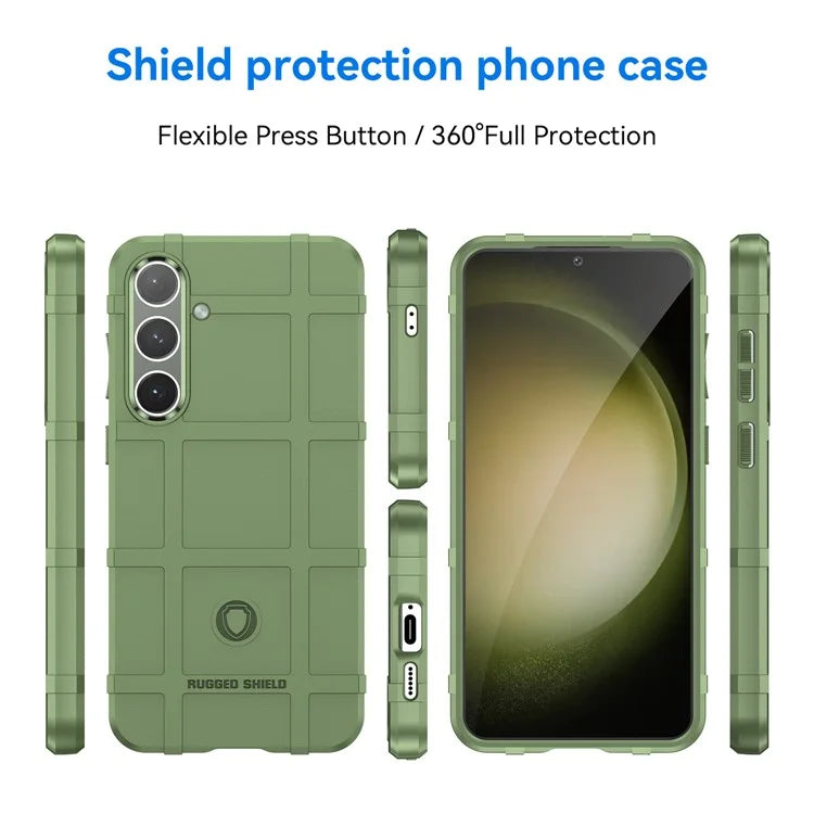 For Samsung Galaxy S24+ Case Shockproof Square Grid Texture TPU Phone Cover Shell