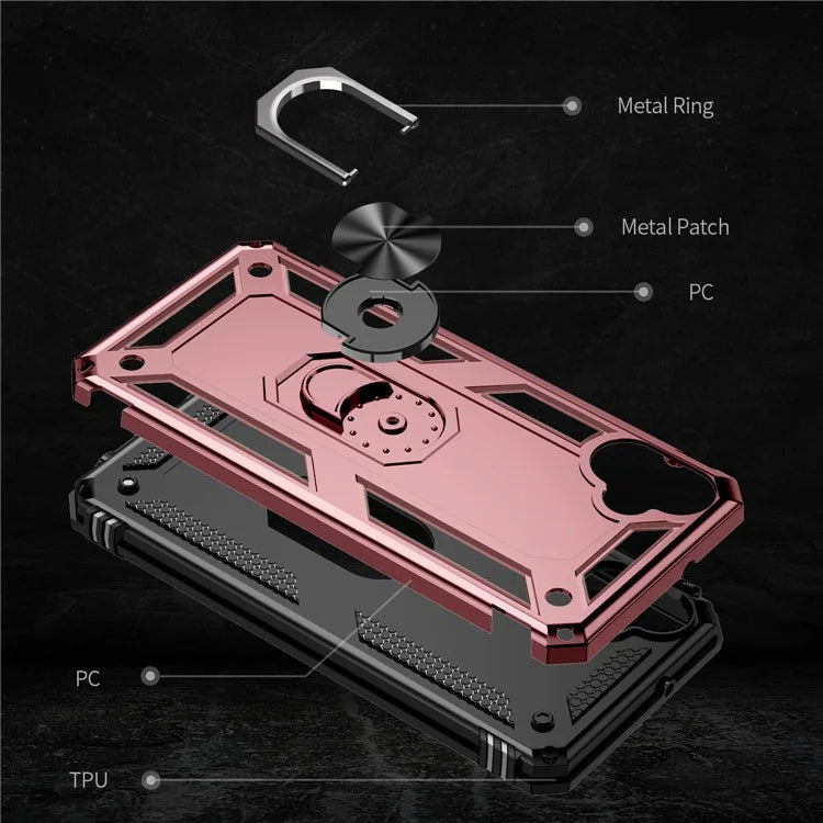 For Samsung Galaxy A05 4G Case Ring Kickstand TPU+PC Drop-proof Phone Cover