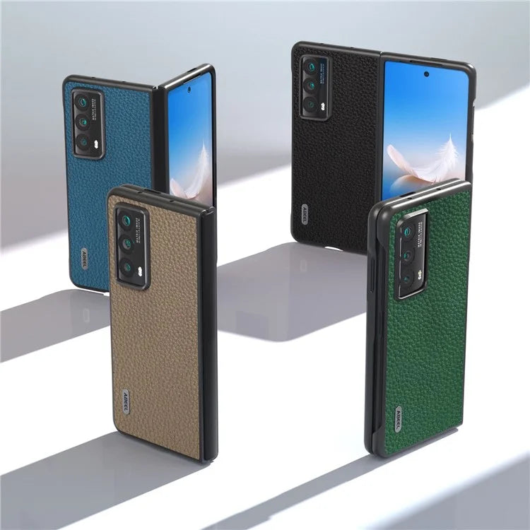 ABEEL For Honor Magic Vs2 5G Case Genuine Cow Leather Litchi Texture Phone Cover