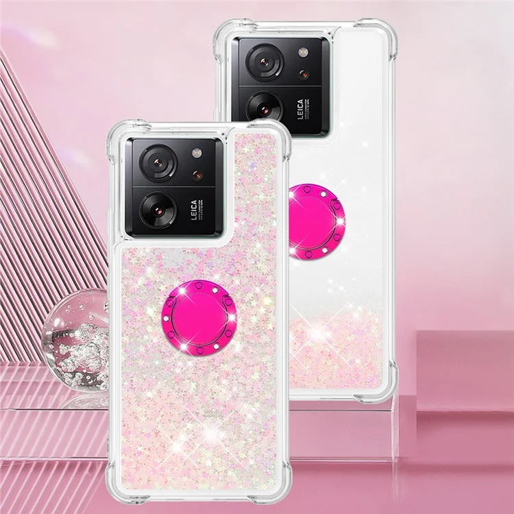 YB Quicksand Series-7 for Xiaomi 13T / 13T Pro / Redmi K60 Ultra Case Liquid Sparkle Kickstand Phone Cover