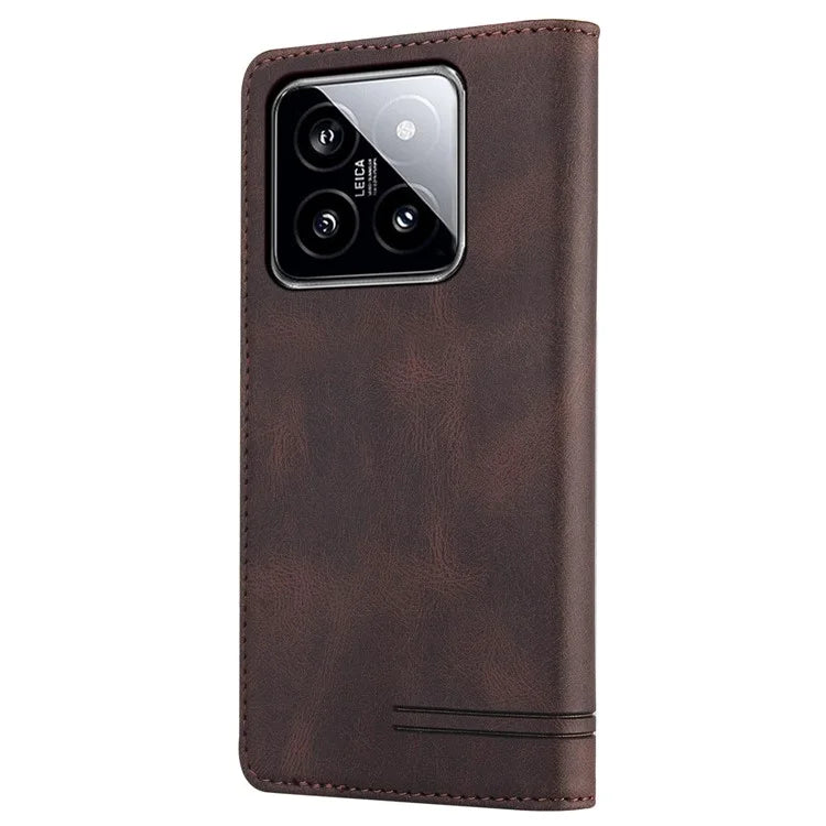 GQ.UTROBE 008 Series For Xiaomi 14 Case RFID Blocking PU Leather + TPU Flip Cover