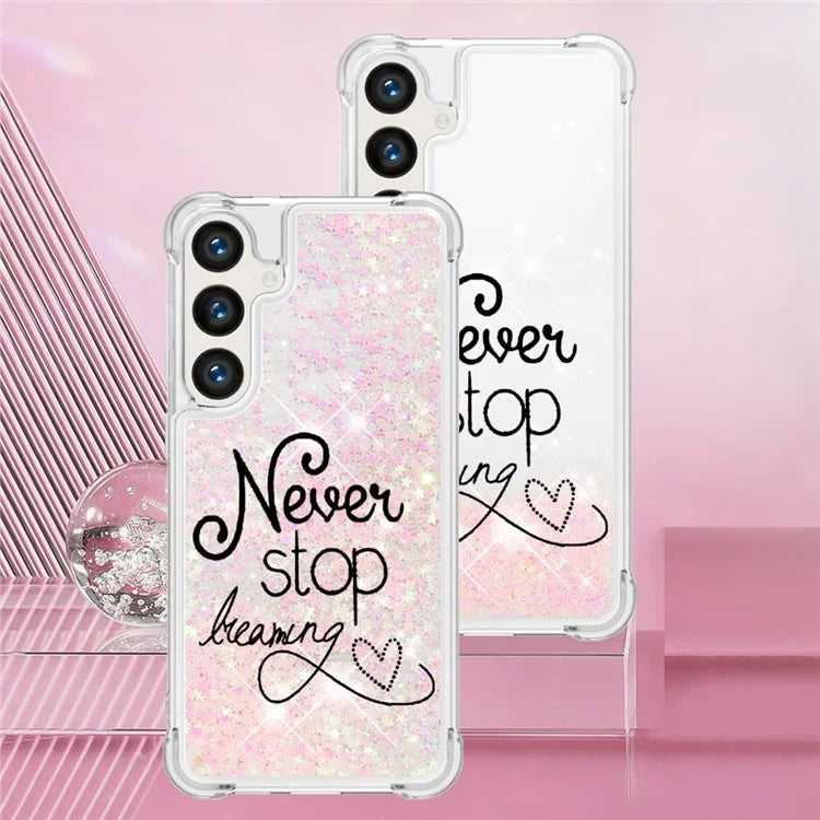 YB Quicksand Series-2 for Samsung Galaxy S24+ Case Liquid Glitter Pattern TPU Cover