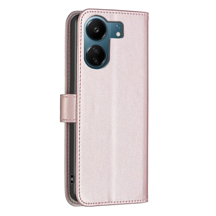 BINFEN COLOR BF17 For Xiaomi Redmi 13C 4G / Poco C65 4G Case PU Leather Horizontal Stand Phone Cover