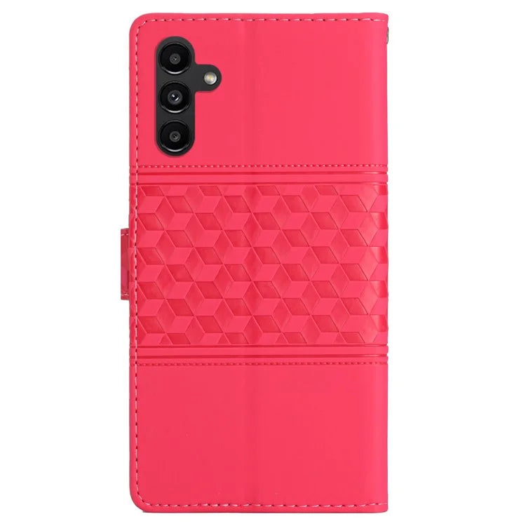For Samsung Galaxy A05s 4G Case Anti-drop Imprinted Rhombus PU Leather Phone Stand Cover