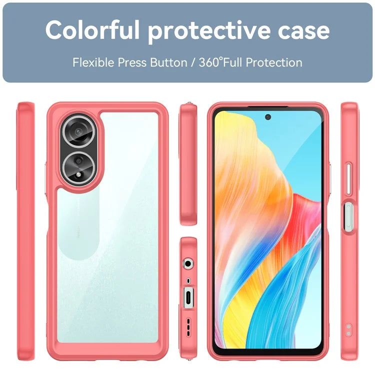 For Oppo A58 4G Case TPU+Acrylic Shockproof Anti-fall Protective Phone Cover