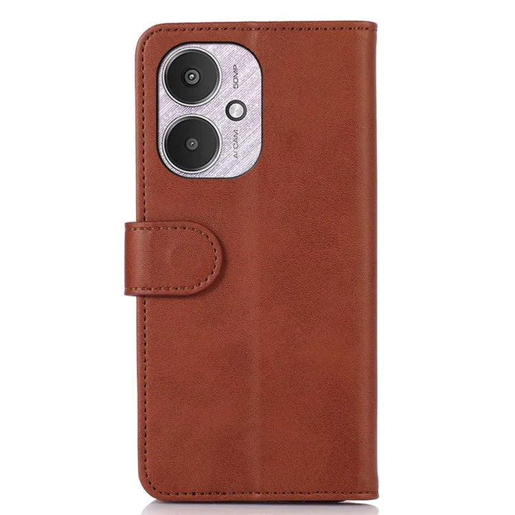 For Xiaomi Redmi 13C 4G / 13C 5G / Poco C65 4G Case Cowhide Texture Foldable Stand Phone Cover