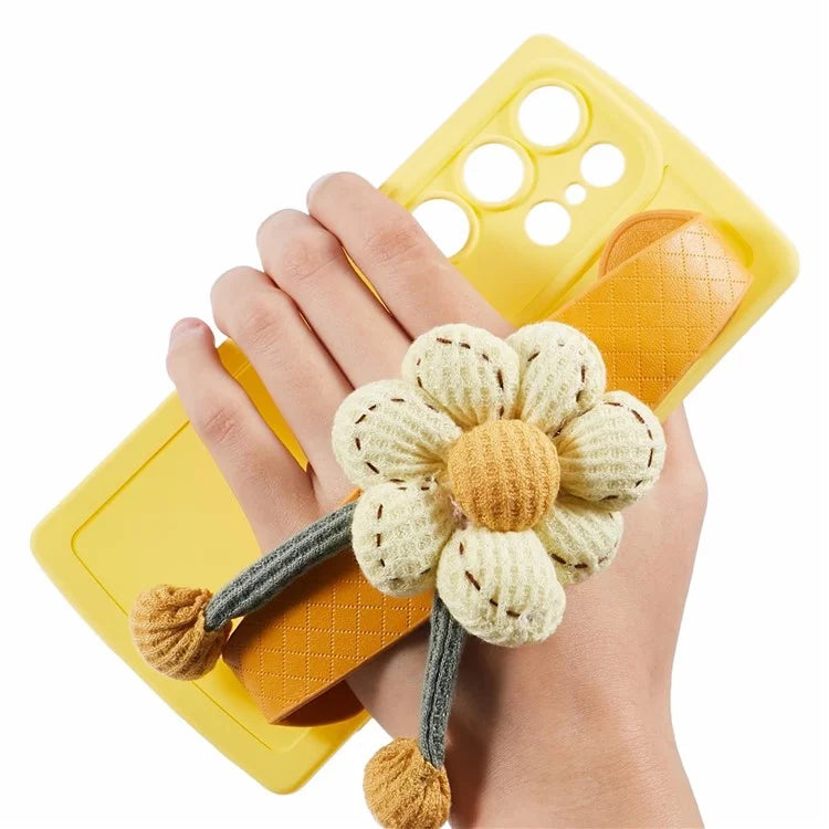 JTW Series For Samsung Galaxy S23 Ultra Soft TPU Case Flower Wristband Phone Cover