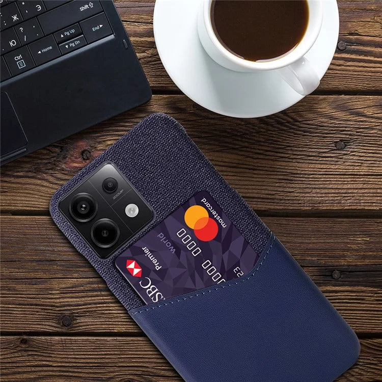 For Xiaomi Redmi Note 13 Pro 5G / Poco X6 5G Case Cloth+PU Leather+PC Phone Protective Cover with Card Slot