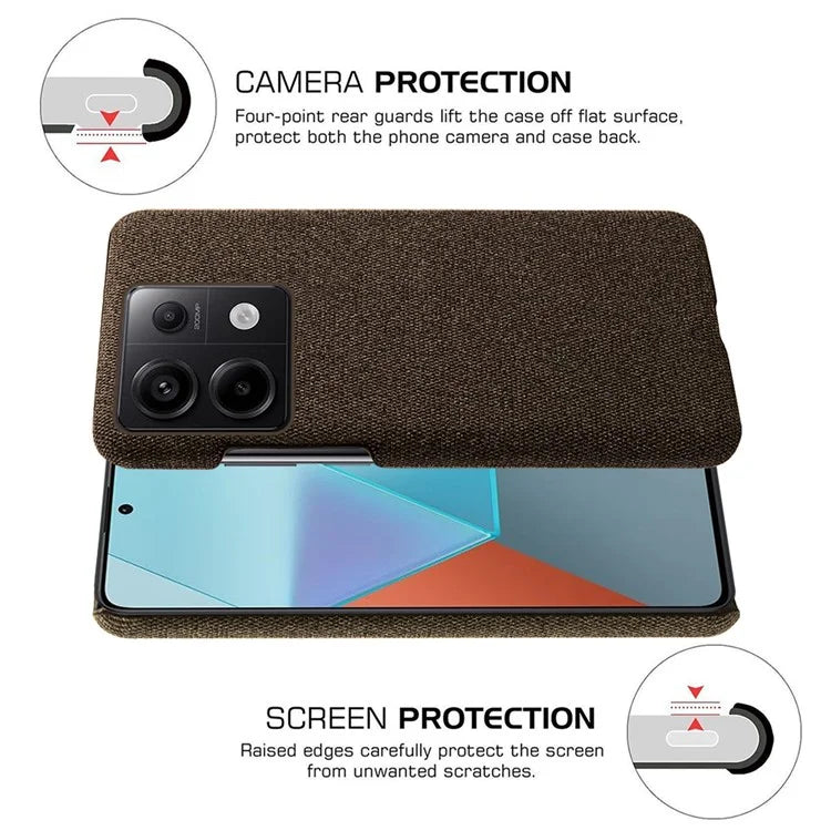 For Xiaomi Redmi Note 13 Pro 5G / Poco X6 5G Case Shockproof Phone Cover Cloth+PC Mobile Phone Shell