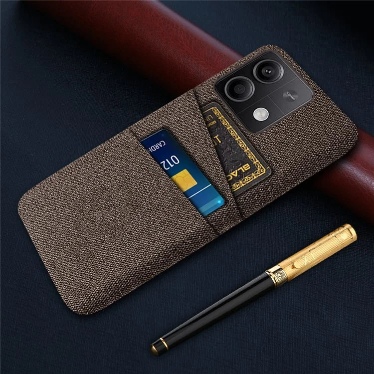Hard PC+Cloth Phone Cover for Xiaomi Redmi Note 13 5G Case Dual Card Slot Protective Phone Case