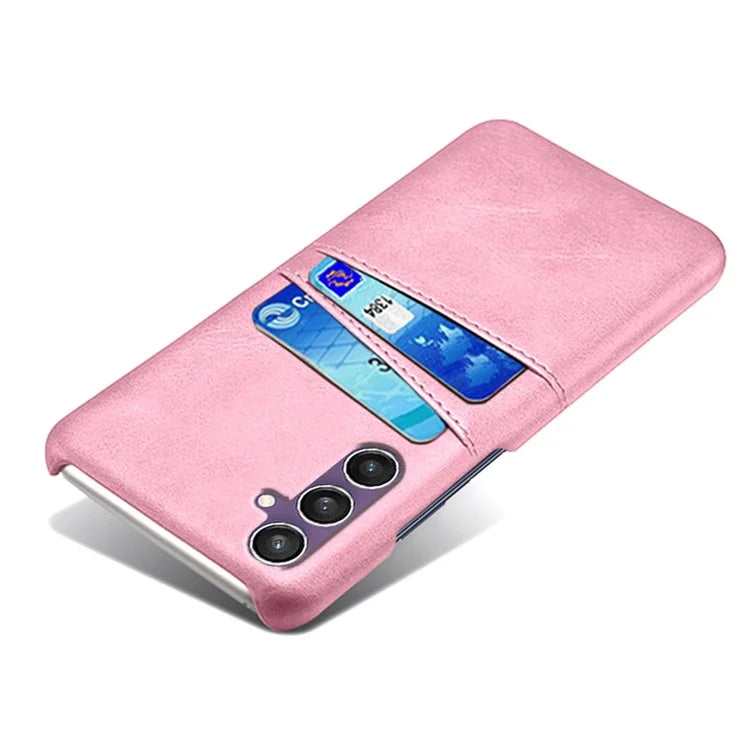 For Samsung Galaxy S23 FE Cover Dual Card Slots PU Leather + PC Phone Case Gold
