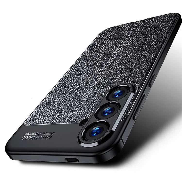 For Samsung Galaxy S24+ Case Litchi Texture Scratch-resistant Soft TPU Phone Cover