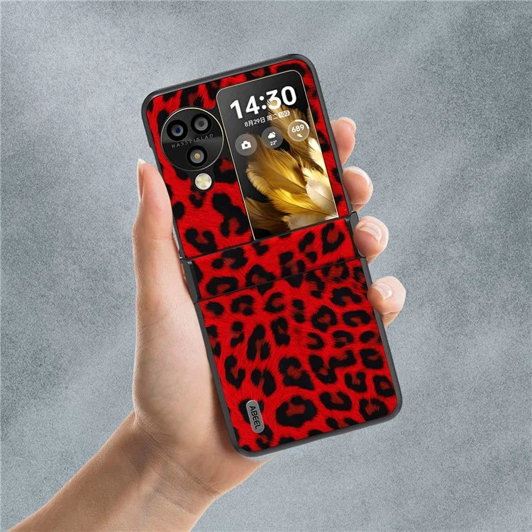 ABEEL For Oppo Find N3 Flip Case Hinge Protection Leopard Pattern Phone Cover