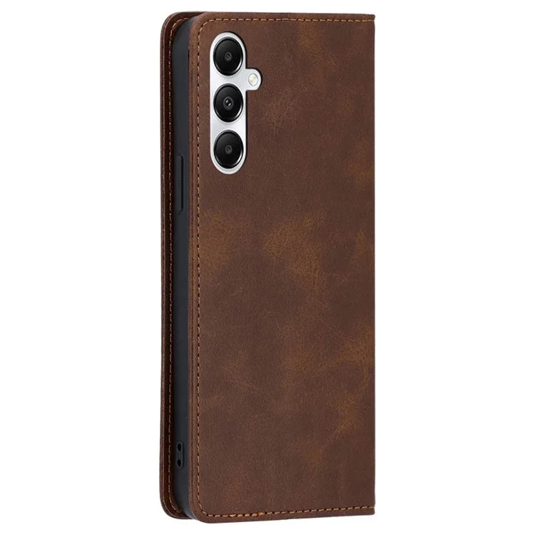 For Samsung Galaxy A05s 4G Phone Case PU Leather+TPU Calf Texture Stand Cover