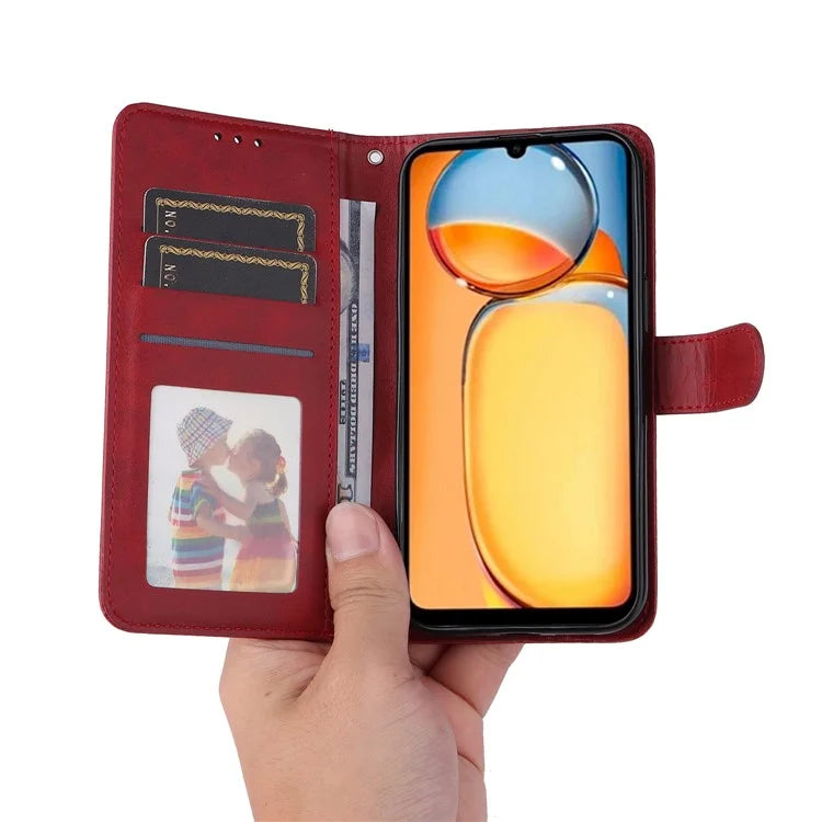 For Xiaomi Redmi 13C 4G Case Shockproof PU Leather Phone Cover Calf Texture Phone Shell