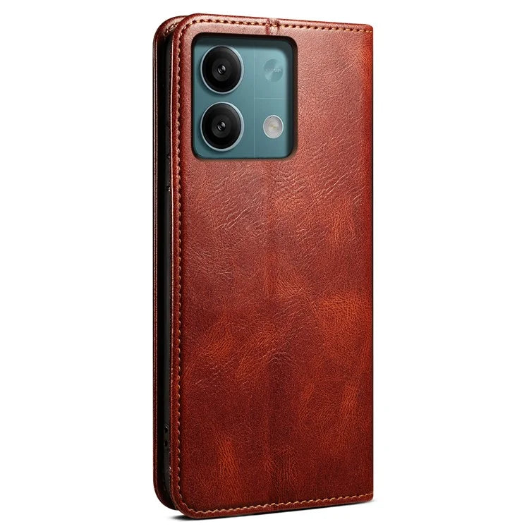 For Xiaomi Redmi Note 13 Pro 5G / Poco X6 5G Case PU Leather Anti-drop Stand Phone Protector