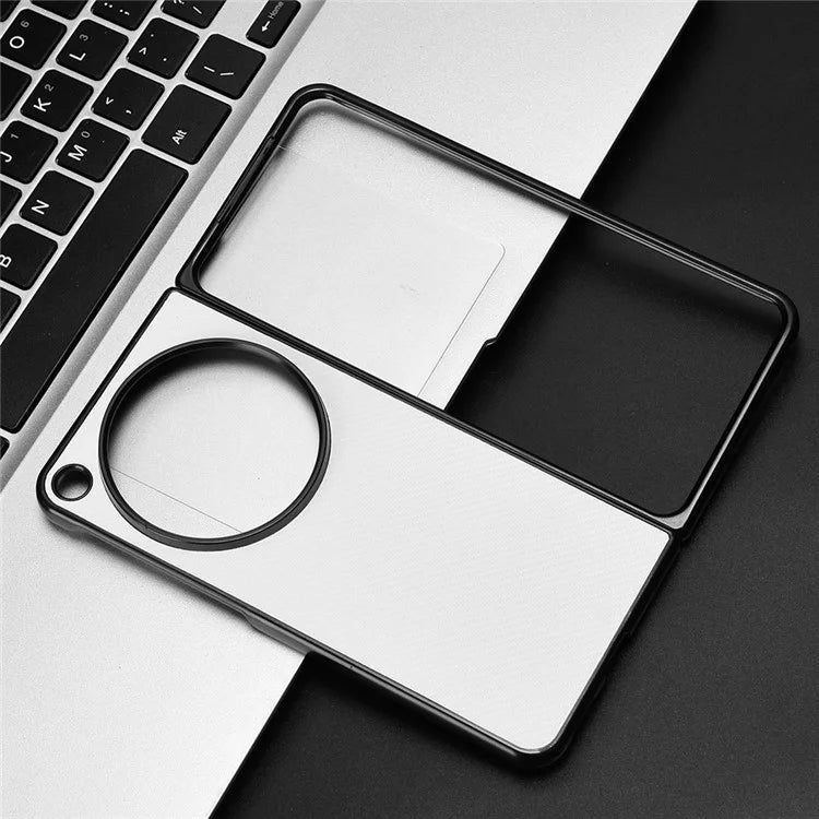 For Oppo Find N3 5G Case Carbon Fiber Texture Leather Coated PC Folding Phone Cover