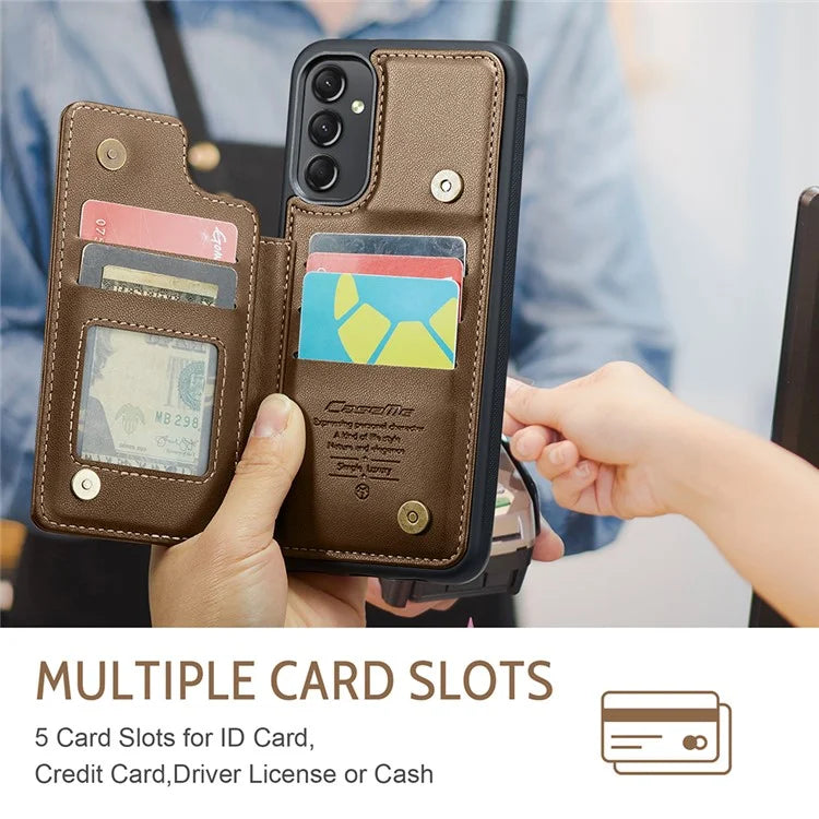 CASEME C22 Series For Samsung Galaxy A24 4G (162.1 x 77.6 x 8.3mm) Phone Case RFID Blocking PU Leather Cover