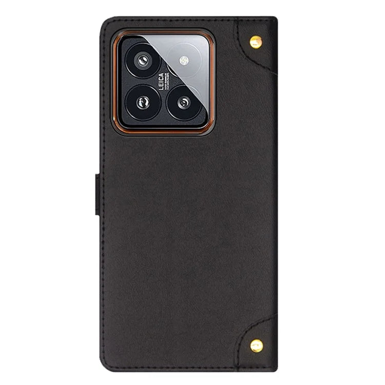IDEWEI For Xiaomi 14 Phone Case PU Leather Magnetic Clasp Stand Phone Cover