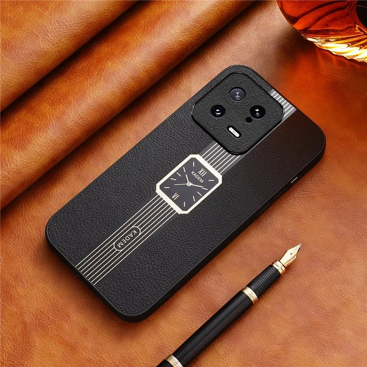 KADEM For Xiaomi 13 Cover Smart Phone PU Leather+TPU+Acrylic Protective Case