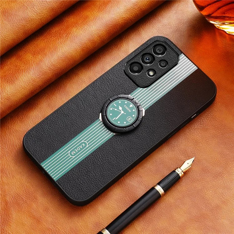 KADEM For Samsung Galaxy A53 5G Shockproof Case Electroplating PU+TPU+Acrylic Kickstand Phone Cover