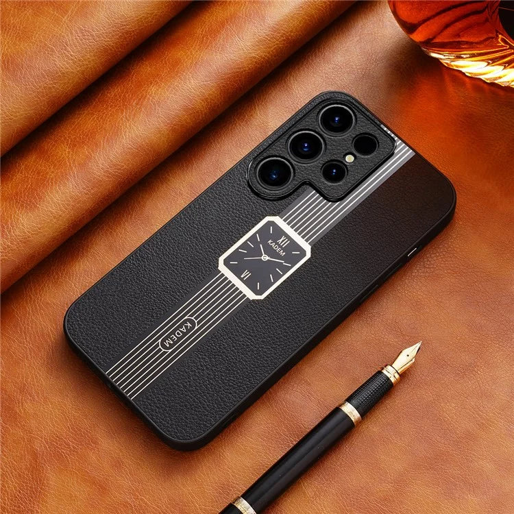 KADEM For Samsung Galaxy S22 Ultra 5G Cover Dust-proof Leather+TPU+Acrylic Phone Case