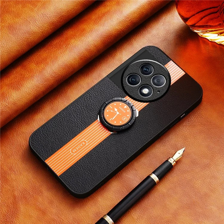 KADEM For OnePlus Ace 2 Pro 5G Case Ring Kickstand Electroplating Leather Coated Phone Cover