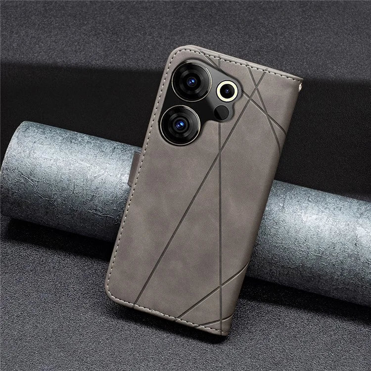 BINFEN COLOR BF05 For Transsion Tecno Camon 20 Premier 5G Case PU Leather Imprinted Phone Cover