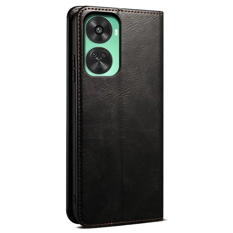 For Huawei nova 11 SE Case Stand Wallet Waxy Crazy Horse Texture Leather Cover