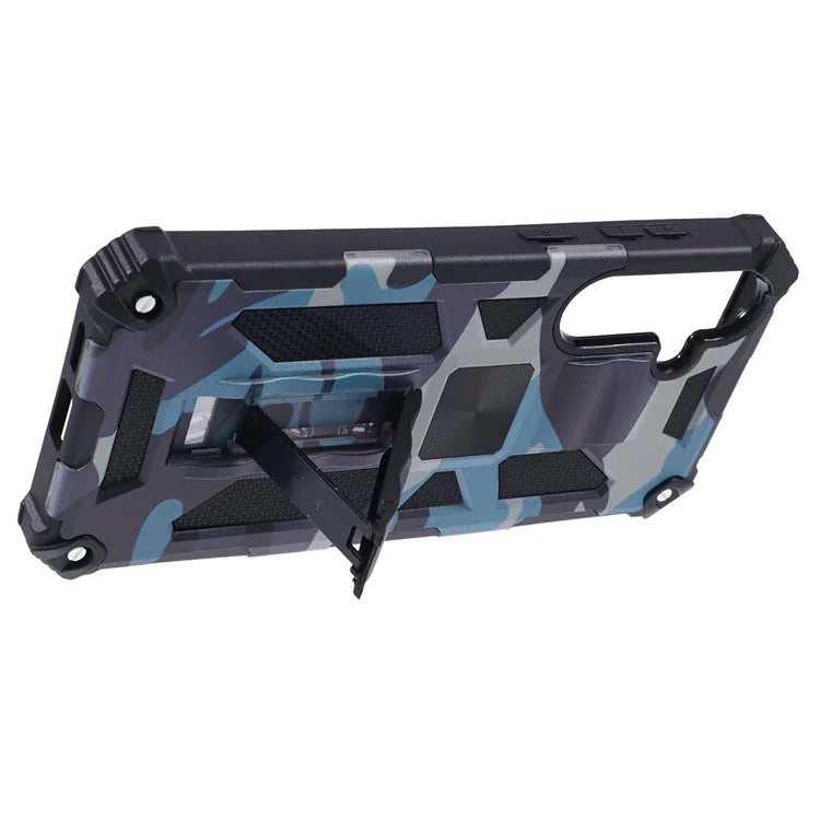 For Samsung Galaxy S24+ Case Camouflage Pattern Kickstand Protective Phone Cover