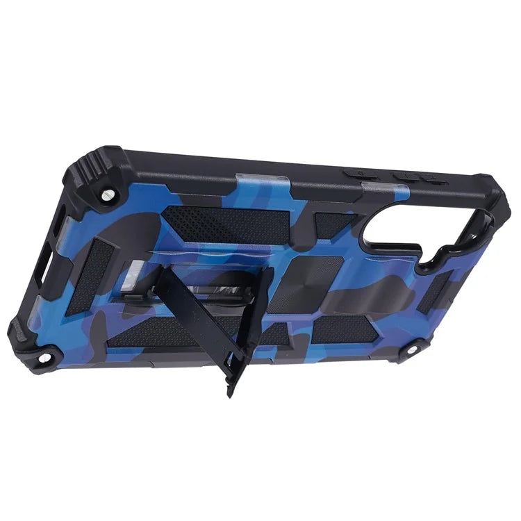 For Samsung Galaxy S24 Camouflage Pattern Case Kickstand TPU+PC Phone Cover