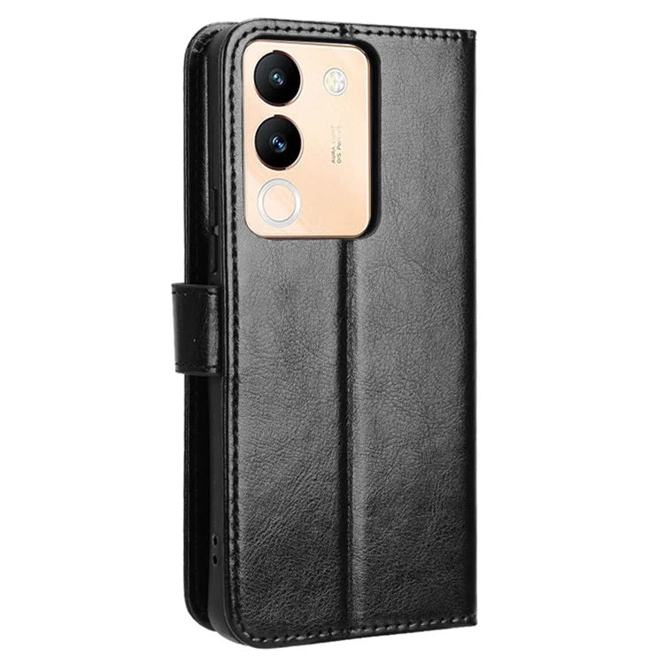 For vivo V29e (Global) 5G / Y200 (India) 5G Case Wallet Stand Crazy Horse Texture Phone Cover