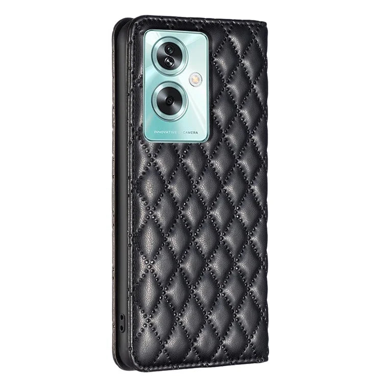 BINFEN COLOR BF16 For Oppo A79 5G / A2 5G Case TPU + PU Leather Rhombus Cell Phone Cover