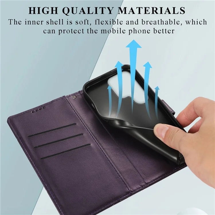 DF-06 Cell Phone Cases for Samsung Galaxy S24 Ultra Anti-scratch Imprinted PU Leather Cover