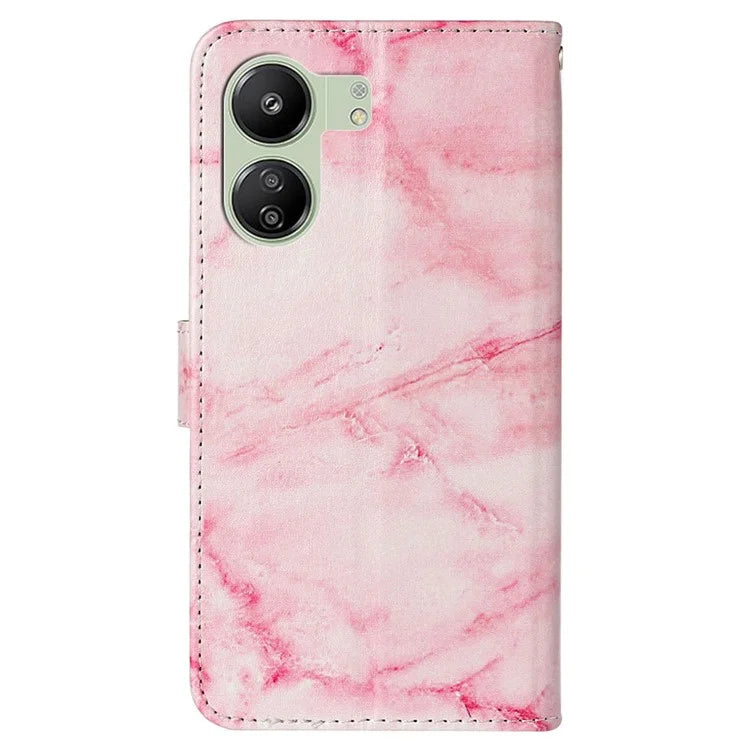 For Xiaomi Redmi 13C 4G / Poco C65 4G Case PU Leather Magnetic Closure Pattern Phone Cover
