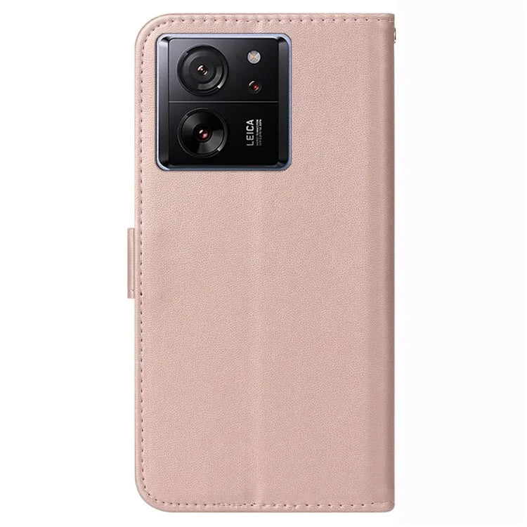 For Xiaomi 13T / 13T Pro / Redmi K60 Ultra PU Leather Cover Cell Phone Cases with Strap Gold