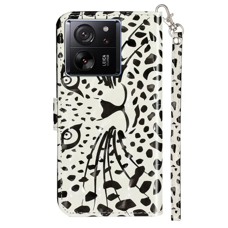 For Xiaomi 13T / 13T Pro / Redmi K60 Ultra Case PU Leather 3D Pattern Folio Phone Cover Head