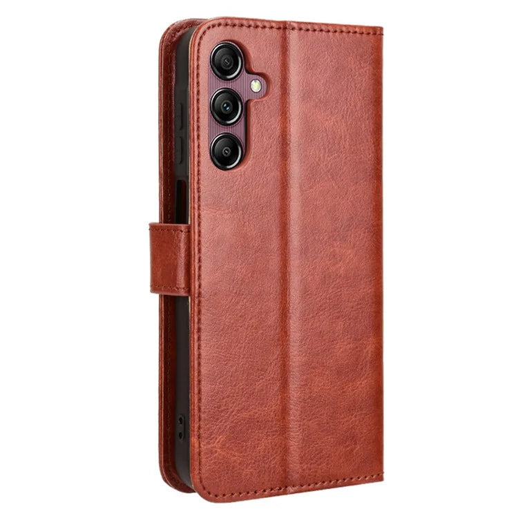 For Samsung Galaxy A15 5G Cell Phone Case Crazy Horse Texture Leather Stand Protective Cover