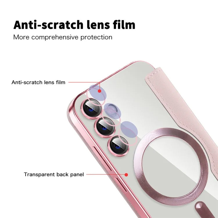 For Samsung Galaxy S23 FE Case Compatible with MagSafe Card Holder Stand Cover