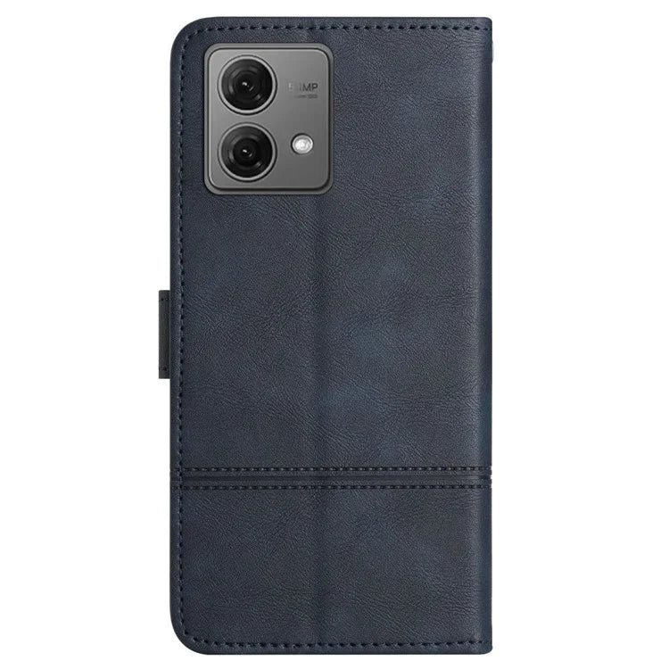For Motorola Moto G84 5G Leather Case Wallet Stand Cowhide Texture Phone Cover