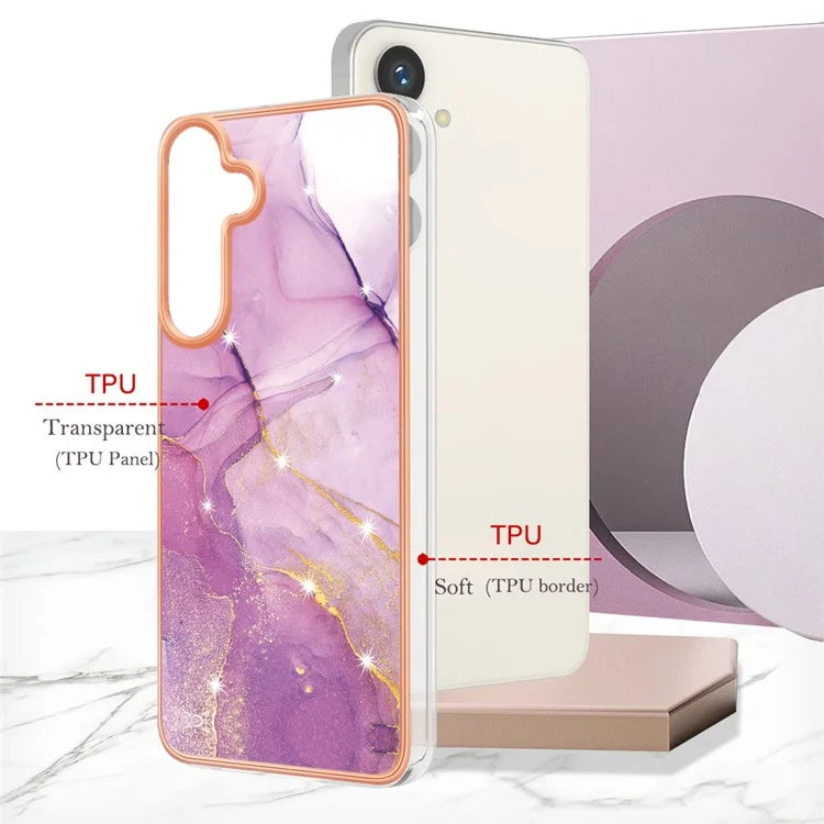YB IMD Series-2 For Samsung Galaxy S24+ TPU Phone Case Marble Pattern Shockproof Cover